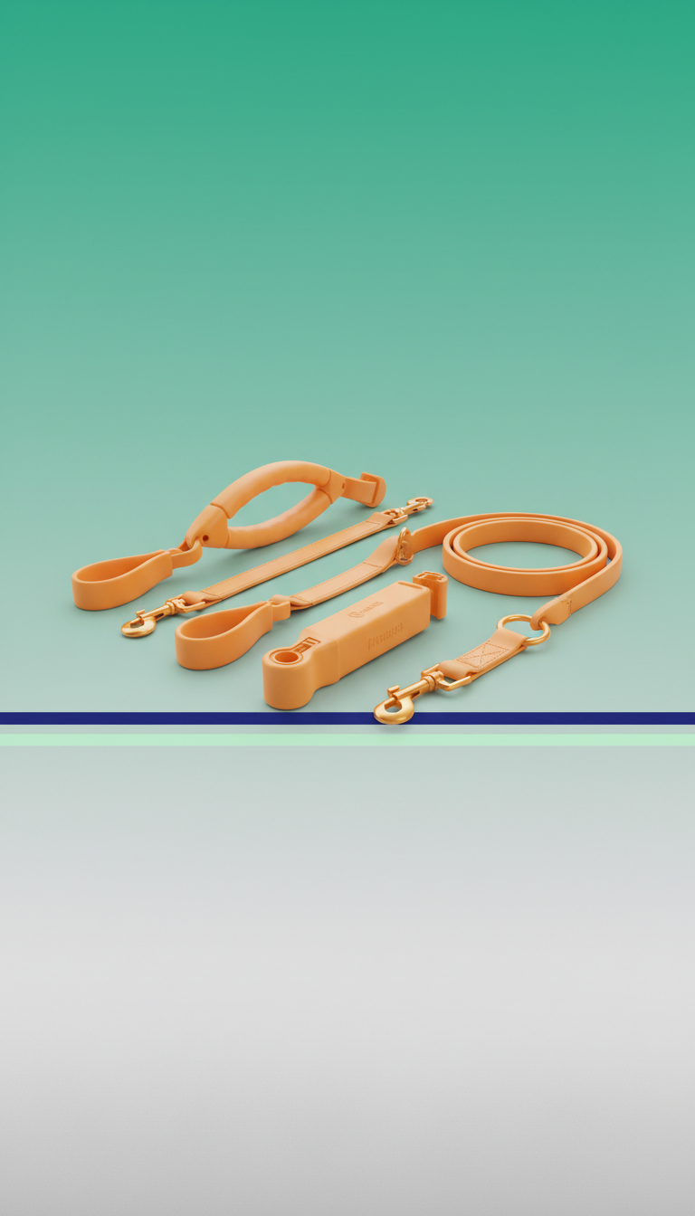 Modular Leash System in Sunny Orange
