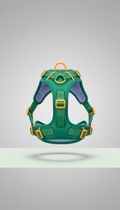 Ergonomic Dog Harness in Active Green
