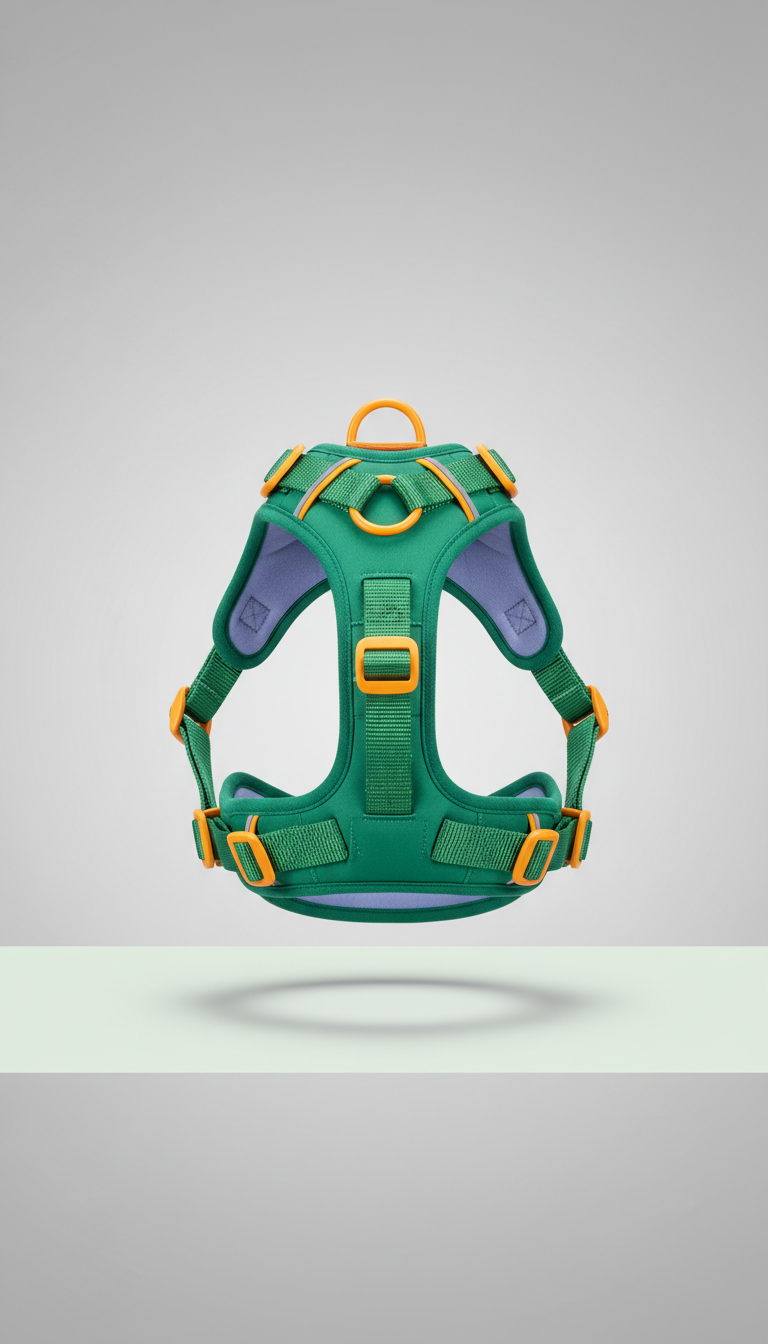 Ergonomic Dog Harness in Active Green