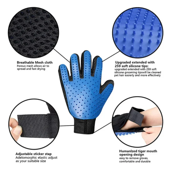 Dog Pet Grooming Glove Silicone Cats Brush Comb Deshedding Hair Gloves Dogs Bath Cleaning Supplies Animal Combs by PROSTORMER - Image 4
