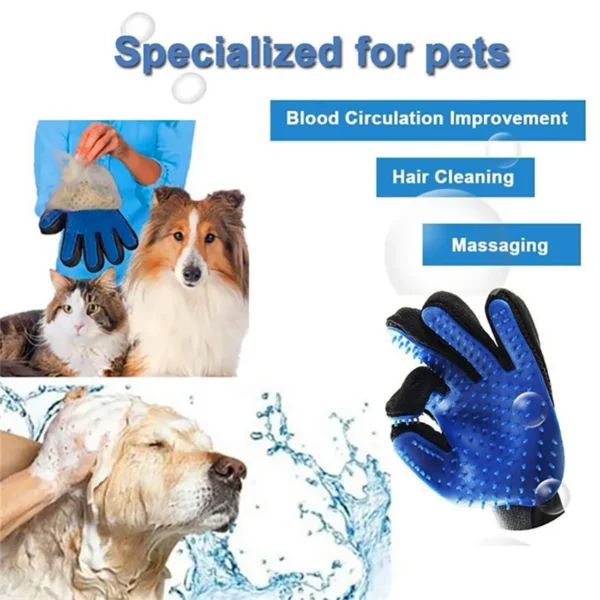 Dog Pet Grooming Glove Silicone Cats Brush Comb Deshedding Hair Gloves Dogs Bath Cleaning Supplies Animal Combs by PROSTORMER - Image 2