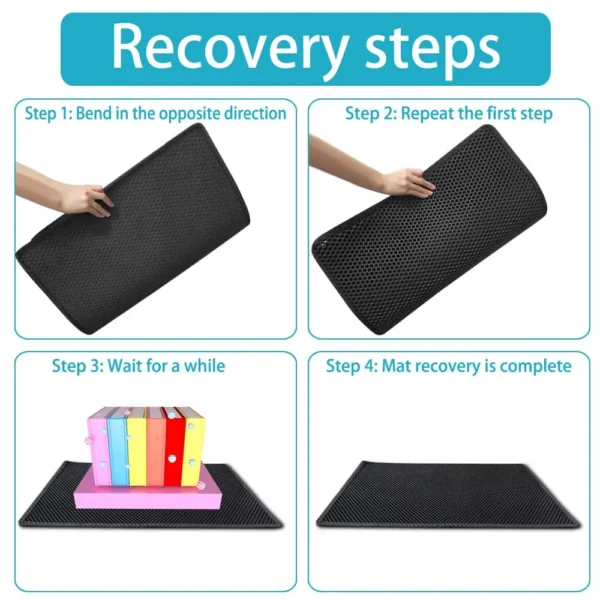 Cat Litter Mat Waterproof Urine Proof Kitty Litter Mat Honeycomb Double Layer Litter Box Mat Skidproof Soft EVA Cat Litter Mat - Image 6