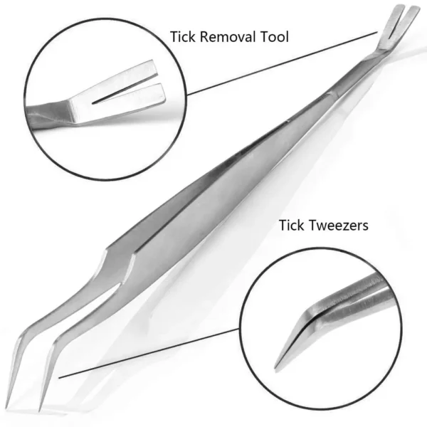 Stainless Steel Tick Tweezers Professional Quick Cat Dog Tick Removal Tool People Pets Supplies Dog Tick Removal Tools - Image 2