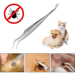 Stainless Steel Tick Tweezers Professional Quick Cat Dog Tick Removal Tool People Pets Supplies Dog Tick Removal Tools