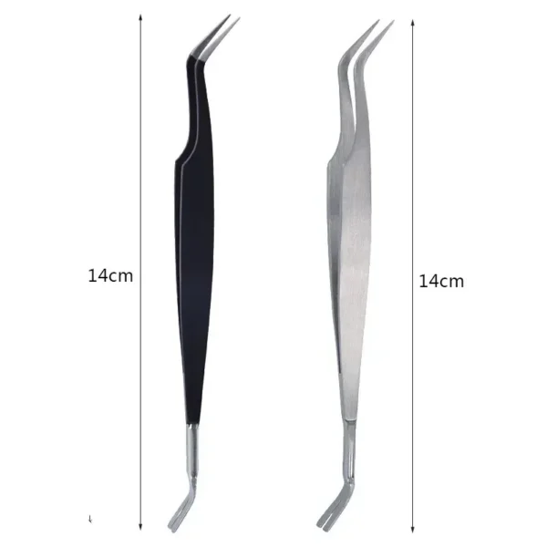 Pet 2-in-1 Stainless Steel Pet Dog Lice Clamp Flea Tweezers Small Grates Clamp Cat and Dog Flea Clamp Cleaning Tool Tick Clamp - Image 2