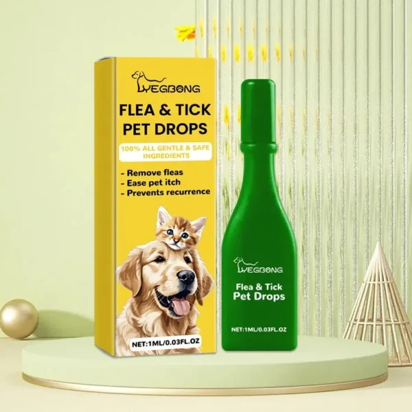 1ML Pet External Care Drops Dogs and Cats Anti Flea Drops Lice Remove Relieve External Tick Supplies Repellent Treatment Itching - Image 2