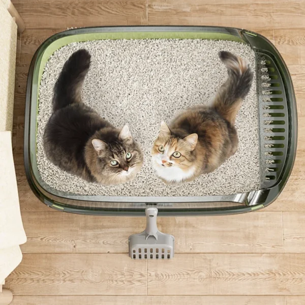 Cat Litter Box Semi-enclosed Thickening Kitty Sandbox High Side Splashproof Pet Bedpans Supplies Pet Toilet Kitten Tray Bedpan - Image 2