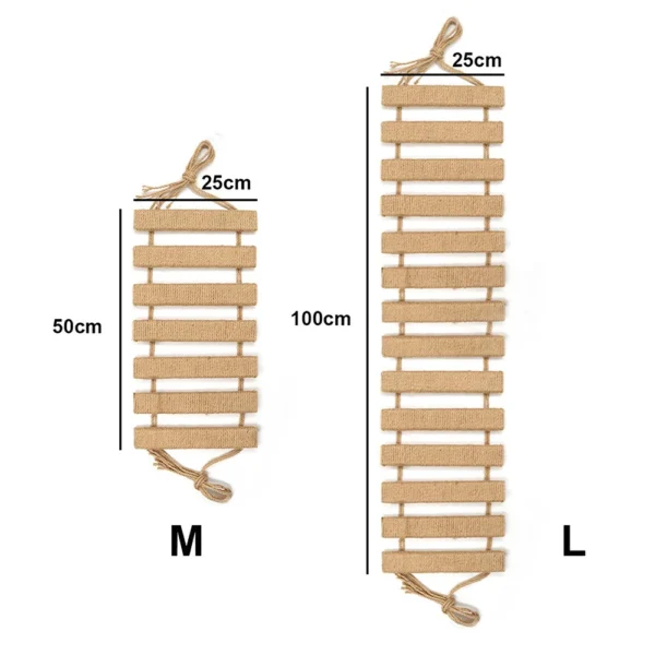 Cat Climbing Ladder Bridge for Cats Cage Sisal Wooden Rope Ladder Pet Furniture Kitten Climber Scratching Post Kitten Toys Tree - Image 6