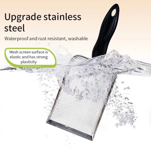 Cat Litter Shovel Stainless Steel Reptile Sand Substrate Shovel Clean Up Feces Fine Mesh Sifter For Bedding - Image 6