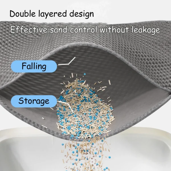 60CMX90CM Cat Litter Mat Waterproof Double Layer Pet Litter Box Mat Pet Toilet Cat Mat Nonslip Sand Cat Washable Mat Pet Clean - Image 2