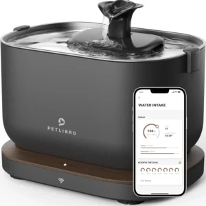 PETLIBRO Cat Water Fountain, App Monitoring Pet Fountains for Cats Indoor with Stainless Steel Tray, 2.5L/84oz