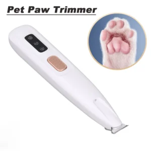 Dog Paw Hair Trimmer Pet Paw Trimmer with LED Light Efficient Low Noise Rechargeable Electric Dog Paw Hair Clipper for Pets