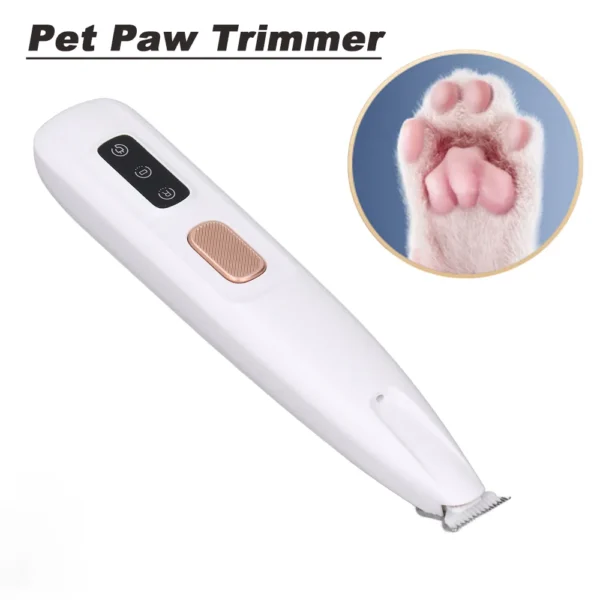 Dog Paw Hair Trimmer Pet Paw Trimmer with LED Light Efficient Low Noise Rechargeable Electric Dog Paw Hair Clipper for Pets