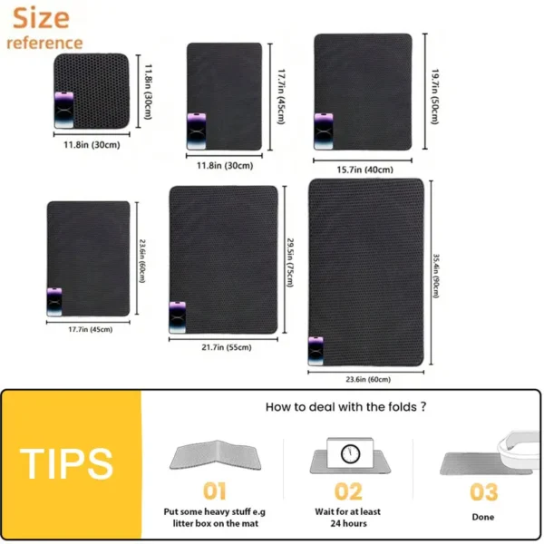 Pet Cat Litter Mat Waterproof Double Layer Cat Litter Trapping Pet Litter Box Mat Clean Pad Products For Cats Accessories - Image 5