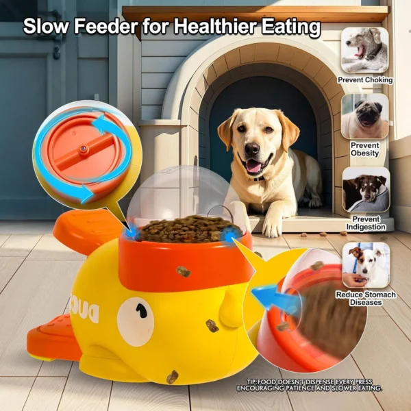 Pet Snack Feeder Dog Food Dispenser Automatic Feeder Puppy Cartoon Duck Design Used to Train Dogs Accessories Cats Cat Supplies - Image 2