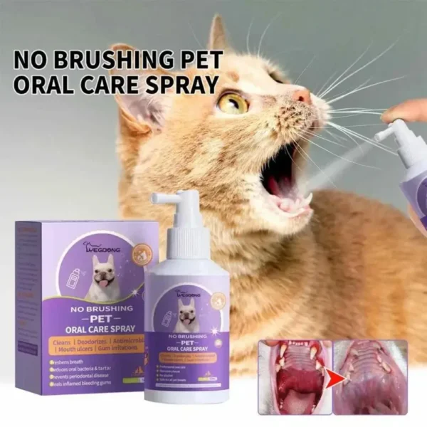 50ml Pet Oral Cleanse Spray Dogs Cats Mouth Fresh Teeth Clean Deodorant Prevent Calculus Remove Kitten Bad Breath Pet Supplies - Image 2