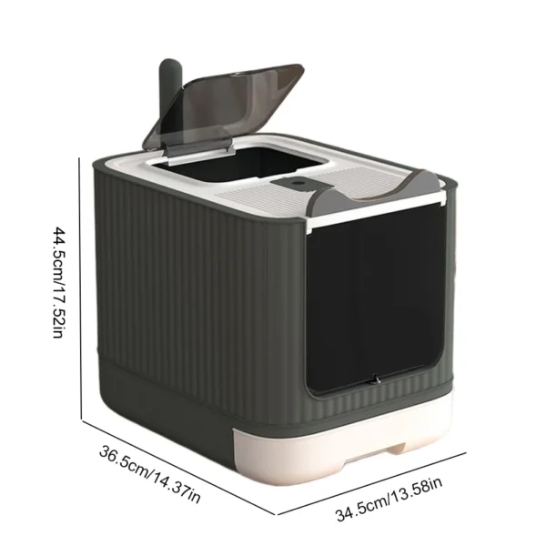 Fully Closed Sandbox Deodorizing Kitten Training Toilet Large Capacity Cat Toilet Fully Enclosed Cats Cleaning Sandbox Basin - Image 5