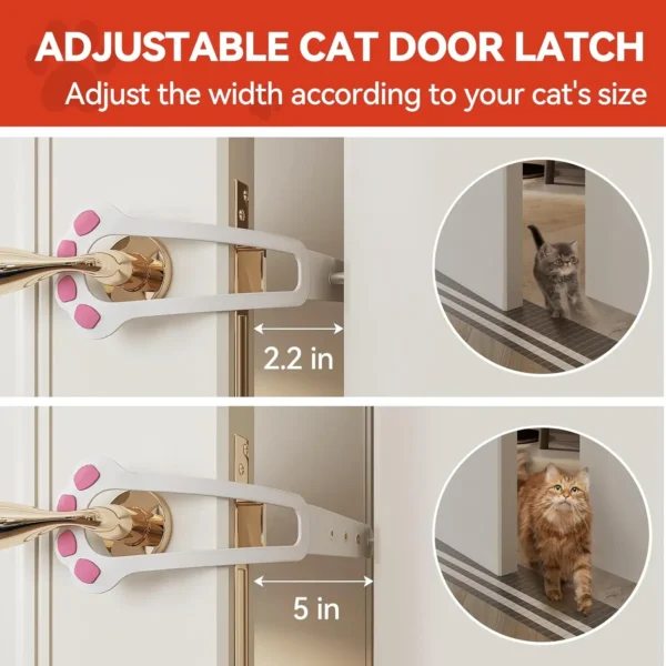 Cat Door Holder Latch Adjustable Dog Door Stopper Elastic Gate Lock Flex Latch Strap Keep Dog Out From Entering Pet Gate Supply - Image 5