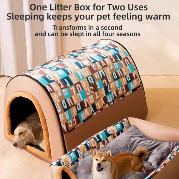 2024 New Dog Kennel Winter Warm Large Dog Oversized Dog House House Closed Winter Removable Golden Pet Four Seasons Use - Image 5