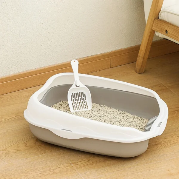 Semi Enclosed Splash Proof Cat Toilet, Cat Cleaning Supplies, Cat Feces Basin - Image 2