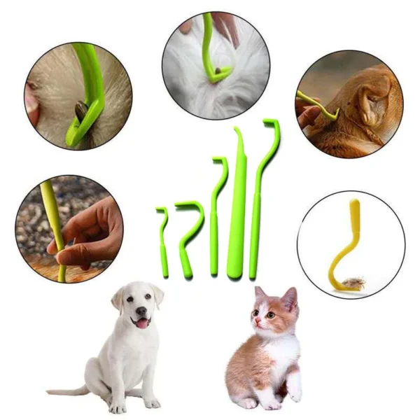 3Sets Flea Remover Hook Tick Remover Tweezer Tick Pull Pet Cat Dog Tick Clamp Accessaries Pet Mite Flea Extractor Dog Accessarie - Image 3