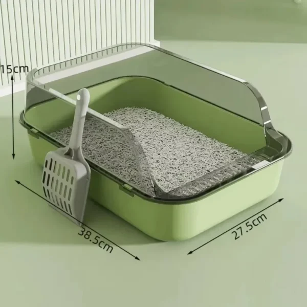 Cat Litter Box Thickening Cat Sandbox High Side Semi-enclosed Splashproof Cats Tray Toilet Cleaning Basin Supplies with Scoop - Image 6