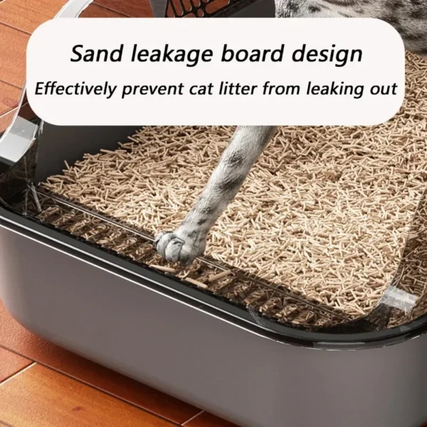 Cat Litter Box Semi-enclosed Thickening Kitty Sandbox High Side Splashproof Pet Bedpans Supplies Pet Toilet Kitten Tray Bedpan - Image 3