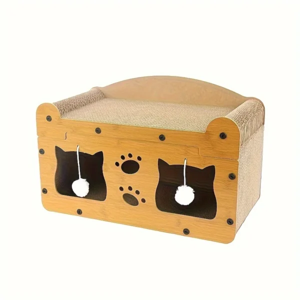 2-in-1 cat scratch board, cat scratch column, integrated cat nest cat villa, wear-resistant and non shedding - Image 5