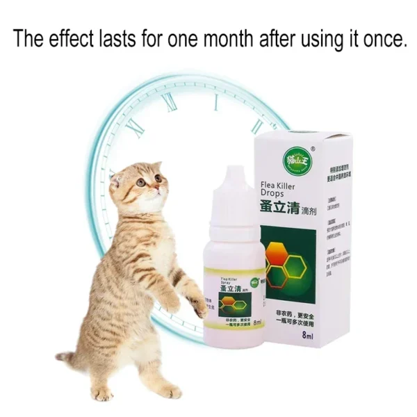 Pet Dog Flea Killer Vitro Drops Long-Lasting Control Repel Anti Fleas Cat Ticks Lice Insect Remover For Cats Dogs Repeller 120ML - Image 4