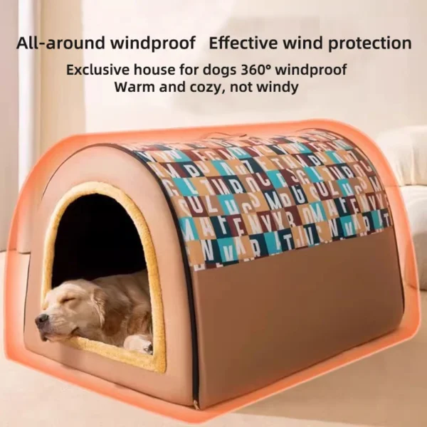 2024 New Dog Kennel Winter Warm Large Dog Oversized Dog House House Closed Winter Removable Golden Pet Four Seasons Use - Image 4