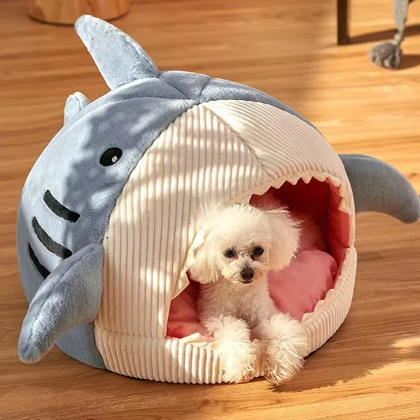 Warm Cat Beds Cartoon Shark Pet Cave Beds Sweet Kittens Basket Cushion Cat Pillow Mat Tent Puppy Nest Cave Pet Goods - Image 4