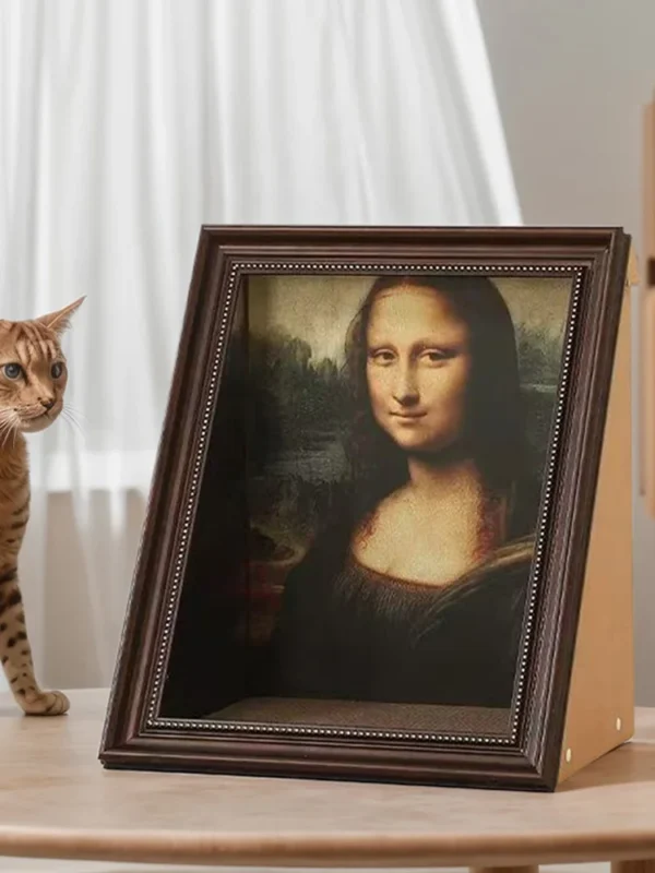 Mona Lisa Cat Nest Oil Painting Cat Bed Multi-Function Sleeping Bed Decorative Mona Lisa Cat Cave for Home Decor - Image 3