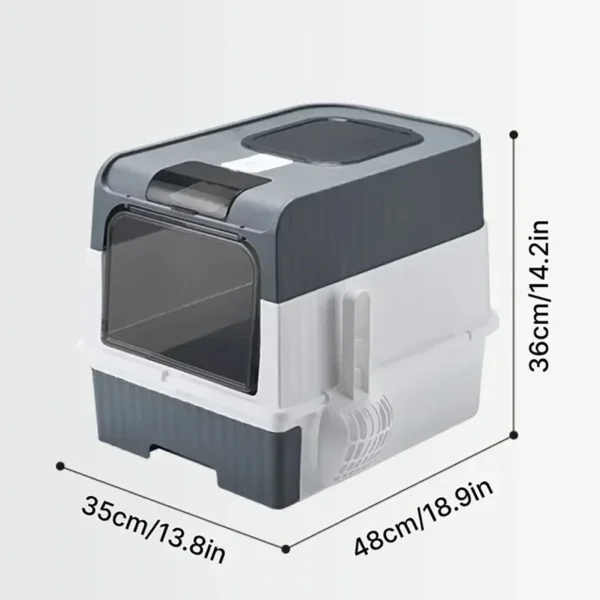Pet Litter Box Kitten Anti Splash Toilet Fully Enclosed Spill proof Deodorant Cat Toilet Plastic Sandbox Cat Bedpan Sanitary Tra - Image 2
