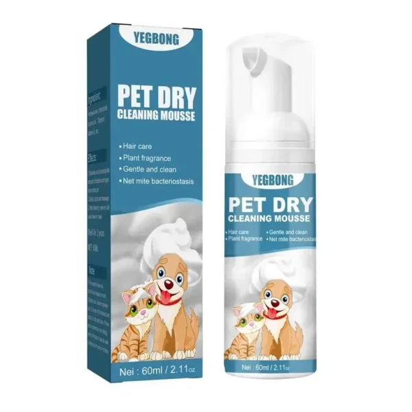 Waterless Cat Dog Shampoo No Rinse Dogs Cats Cleaning Mousse Pet Grooming Supplies for Safe Bathless Cleaning Odor Eliminator - Image 2