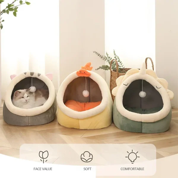 Cat Pad Bed Sweet Soft Warm Pet Basket Cozy Kitten Lounger Cushion Pet House Tent Small Dog Mat For Washable Cats winter Beds - Image 2
