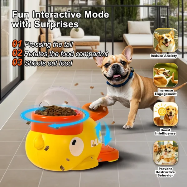 Pet Snack Feeder Dog Food Dispenser Automatic Feeder Puppy Cartoon Duck Design Used to Train Dogs Accessories Cats Cat Supplies - Image 3