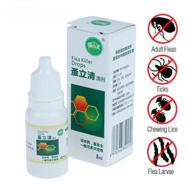 Pet Dog Flea Killer Vitro Drops Long-Lasting Control Repel Anti Fleas Cat Ticks Lice Insect Remover For Cats Dogs Repeller 120ML