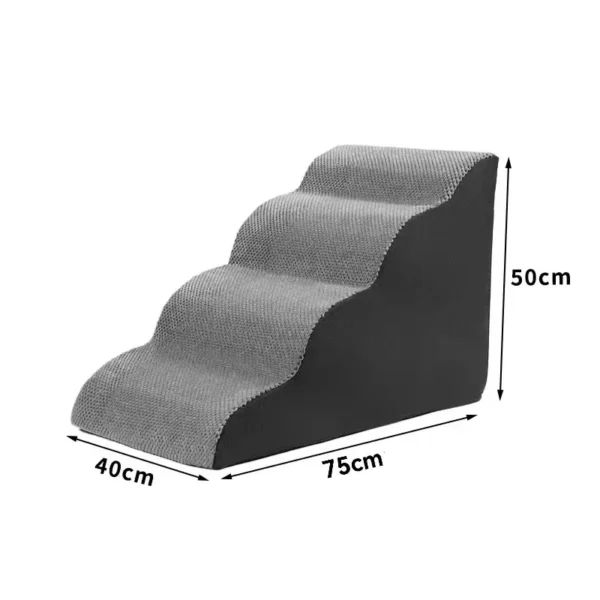 Curved Dog Stairs Ramp for High Beds , Dog Steps for Small Dogs and Cats, Pet Stairs for High Bed Climbing, Non-Slip Balanced - Image 2