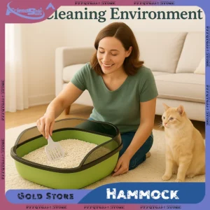 Cat Litter Box Thickening Cat Sandbox High Side Semi-enclosed Splashproof Cats Tray Toilet Cleaning Basin Supplies with Scoop