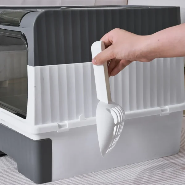 Pet Litter Box Kitten Anti Splash Toilet Fully Enclosed Spill proof Deodorant Cat Toilet Plastic Sandbox Cat Bedpan Sanitary Tra - Image 3
