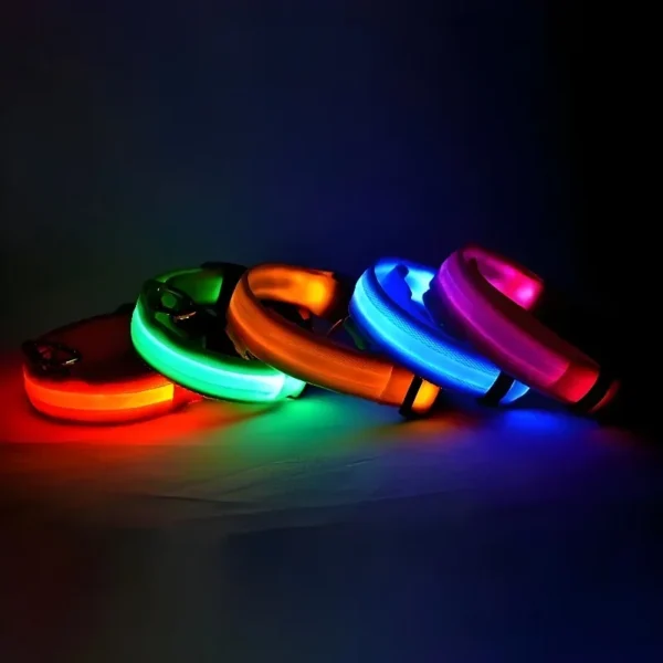 Dog Collar Nylon LED Night Safety Flashing Glow In The Dark Pet Dog Leash pet Dogs Luminous Fluorescent dog accessories collar - Image 6