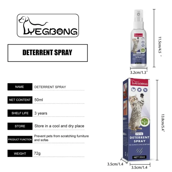 Cat Deterrent Spray Natural Scratching Cats Anti Scratch Spray No Stimulation Orange Fragrance Sofa Furniture Protectors - Image 6