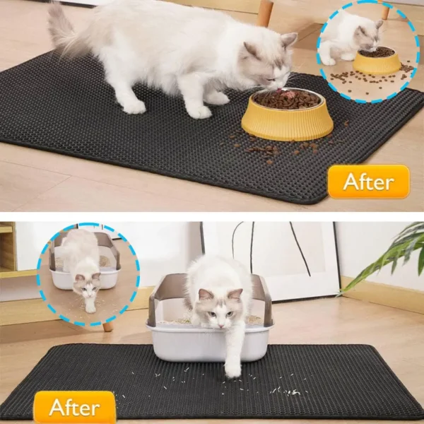 Pet Cat Litter Mat Waterproof Double Layer Cat Litter Trapping Pet Litter Box Mat Clean Pad Products For Cats Accessories - Image 2