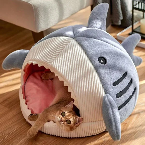 Warm Cat Beds Cartoon Shark Pet Cave Beds Sweet Kittens Basket Cushion Cat Pillow Mat Tent Puppy Nest Cave Pet Goods - Image 5