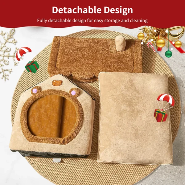 Pet Bed for Cats and Dogs - Cozy Indoor Pet Shelter with Soft Cushion, Stylish Design, Durable and Easy to Clean - Image 5