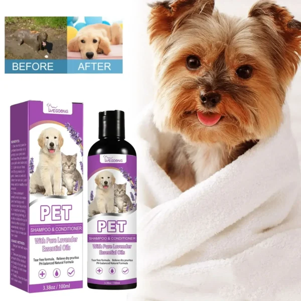 Pet Shampoo Dog Hair Softening Shampoo Puppy Cat Body Wash Deodorization Kitten Itch Relief Anti Mite Ticks Pet Hair Care Liquid - Image 3