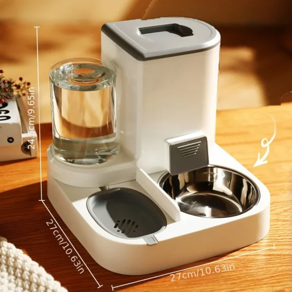 Automatic pet water and food feeder, 2-in-1 large capacity cat food container water dispenser - Image 5
