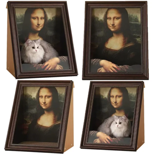 Mona Lisa Cat Nest Oil Painting Cat Bed Multi-Function Sleeping Bed Decorative Mona Lisa Cat Cave for Home Decor