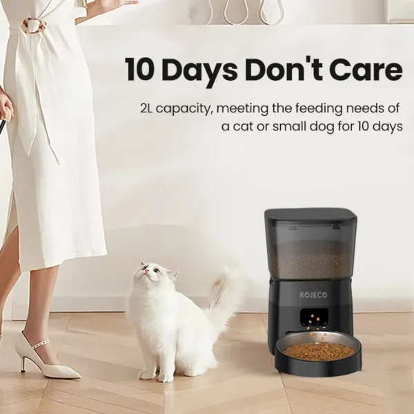 ROJECO Automatic Pet Feeder Button Version Auto Cat Food Dispenser Accessories Smart Control Pet Feeder For Cats Dog Dry Food - Image 4