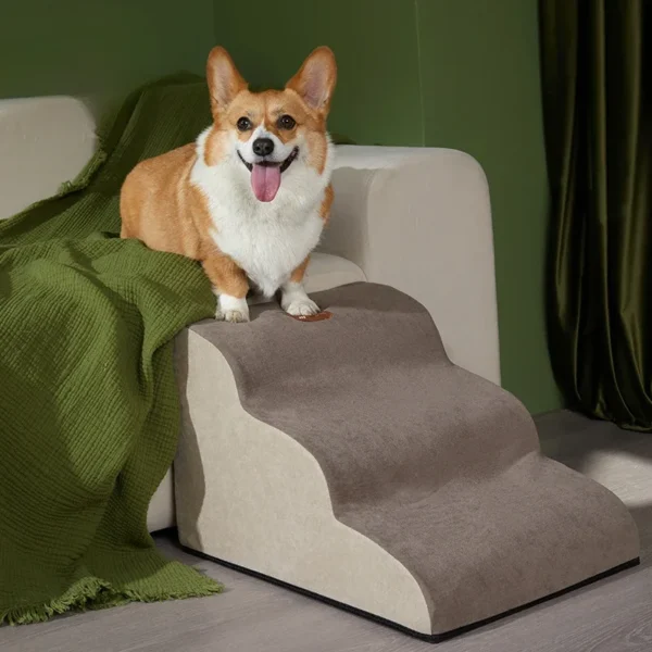 Dog 2/3 Step Stair Memory Foam Pets Sofa Stair Non Slip Removable Stair Dog Bed Ramp Ladder PetsSupplies Dogs Ramp Pet Stairs - Image 2